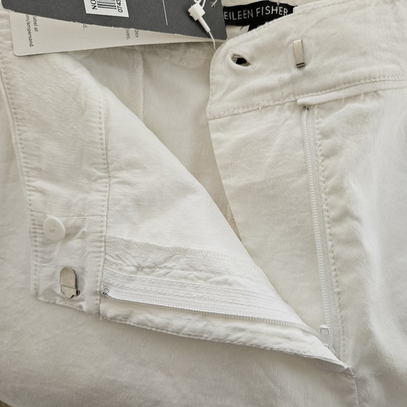 Eileen Fisher Shorts Size 16 White Walking NWT Linen Viscose Stretch Pockets - Picture 9 of 16
